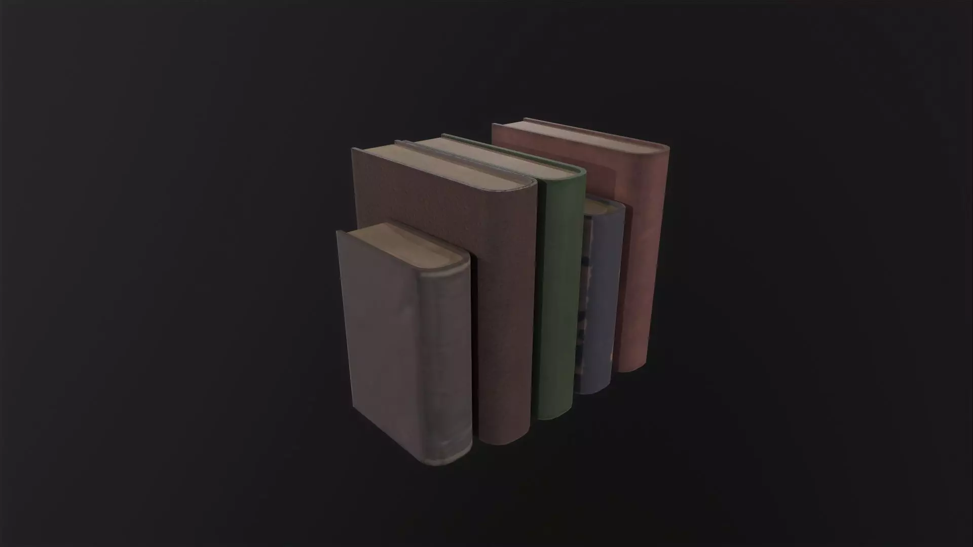Old Books 3D Model Low-poly 3D model_0