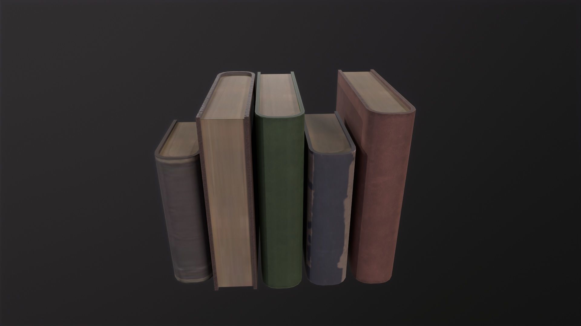 Old Books 3D Model Low-poly 3D model_3