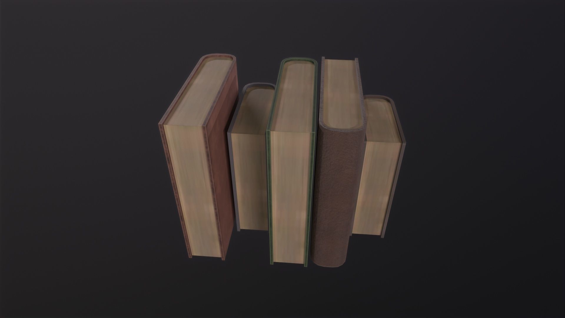 Old Books 3D Model Low-poly 3D model_4