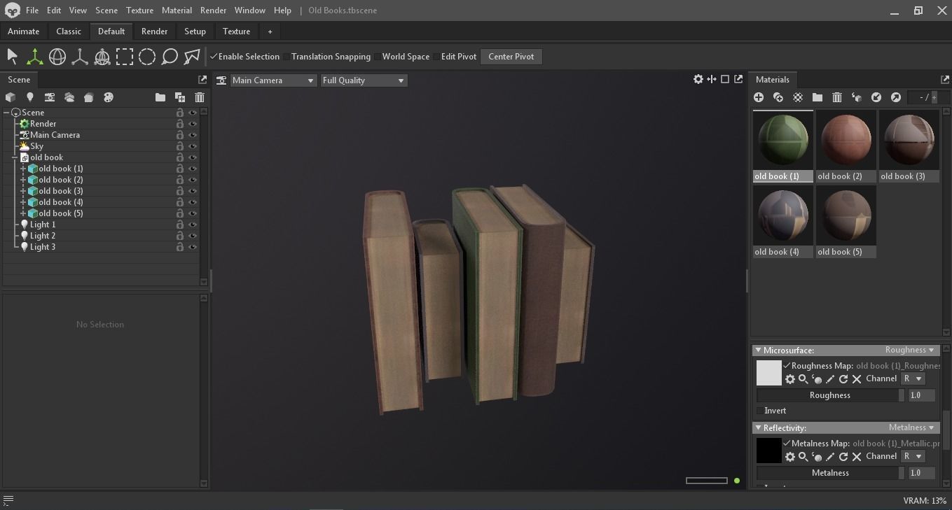 Old Books 3D Model Low-poly 3D model_6