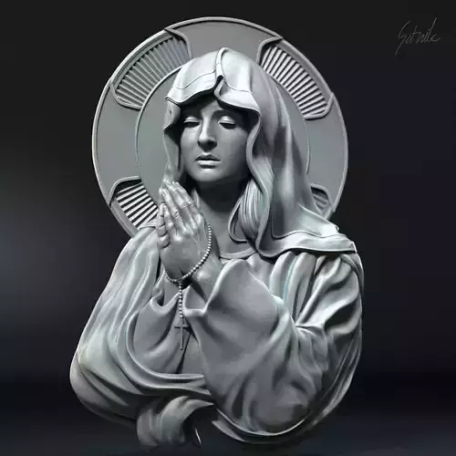Mother Maria bas-relief 03 3D print model