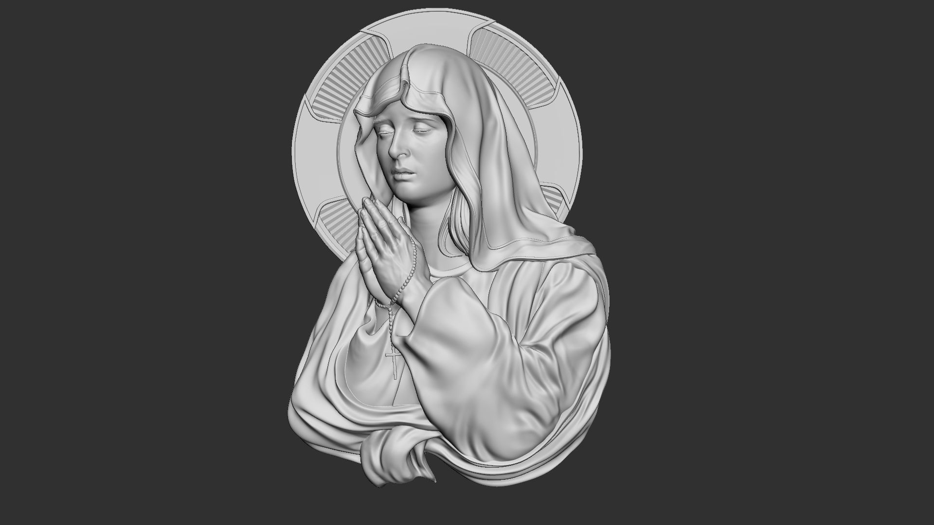 Mother Maria bas-relief 03 3D print model_13