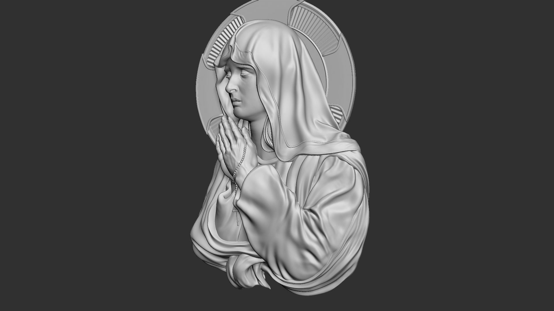 Mother Maria bas-relief 03 3D print model_14
