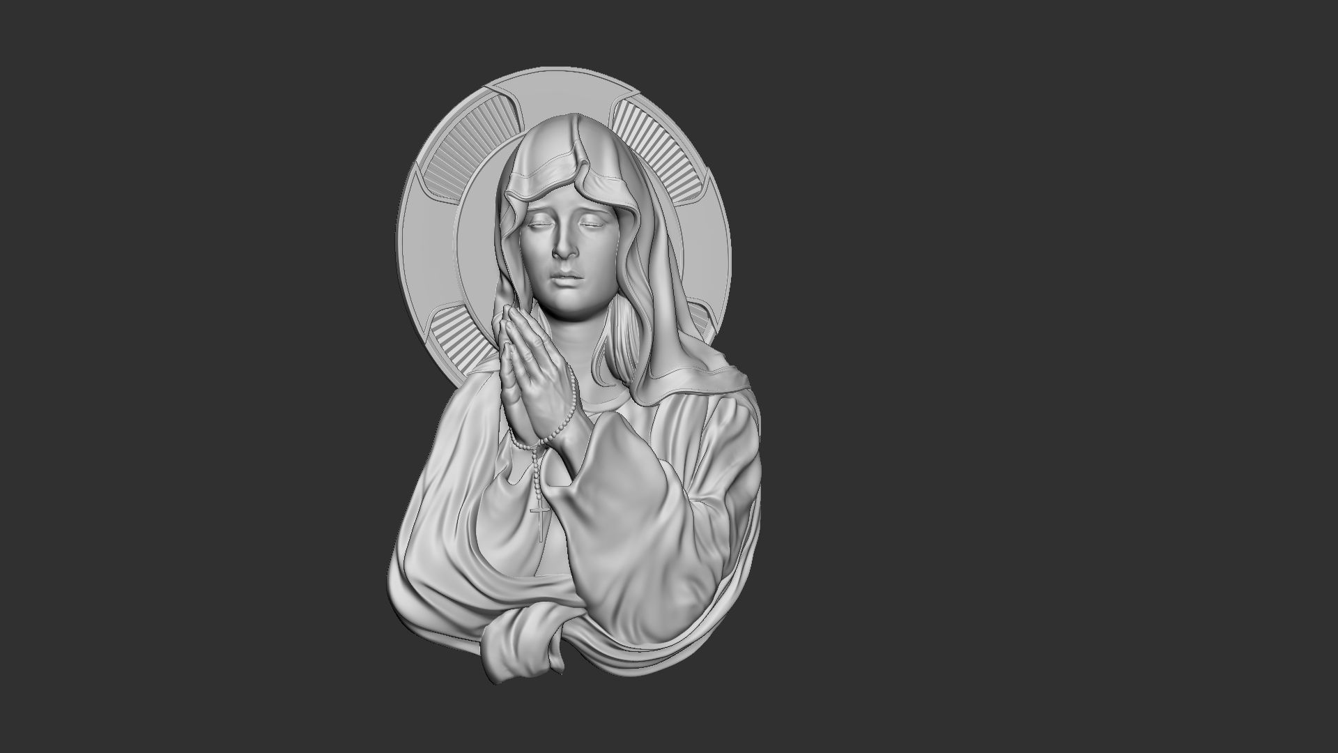 Mother Maria bas-relief 03 3D print model_16