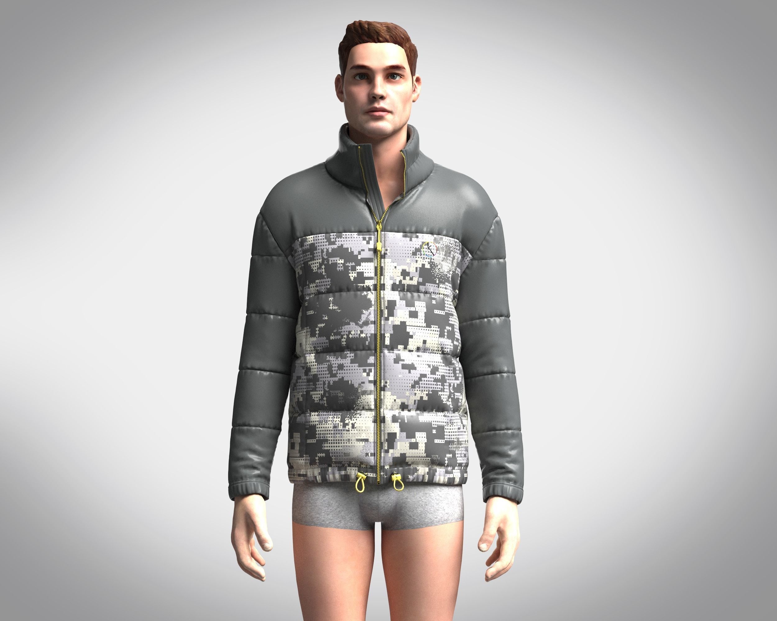 Buffer Jacket Model Puffer Jacket in Camo 3D model | CGTrader