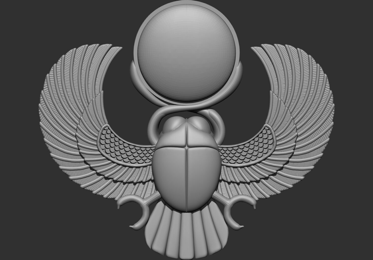 winged pharaoh egyptian scarab 3d printable model cnc 3D print model_2