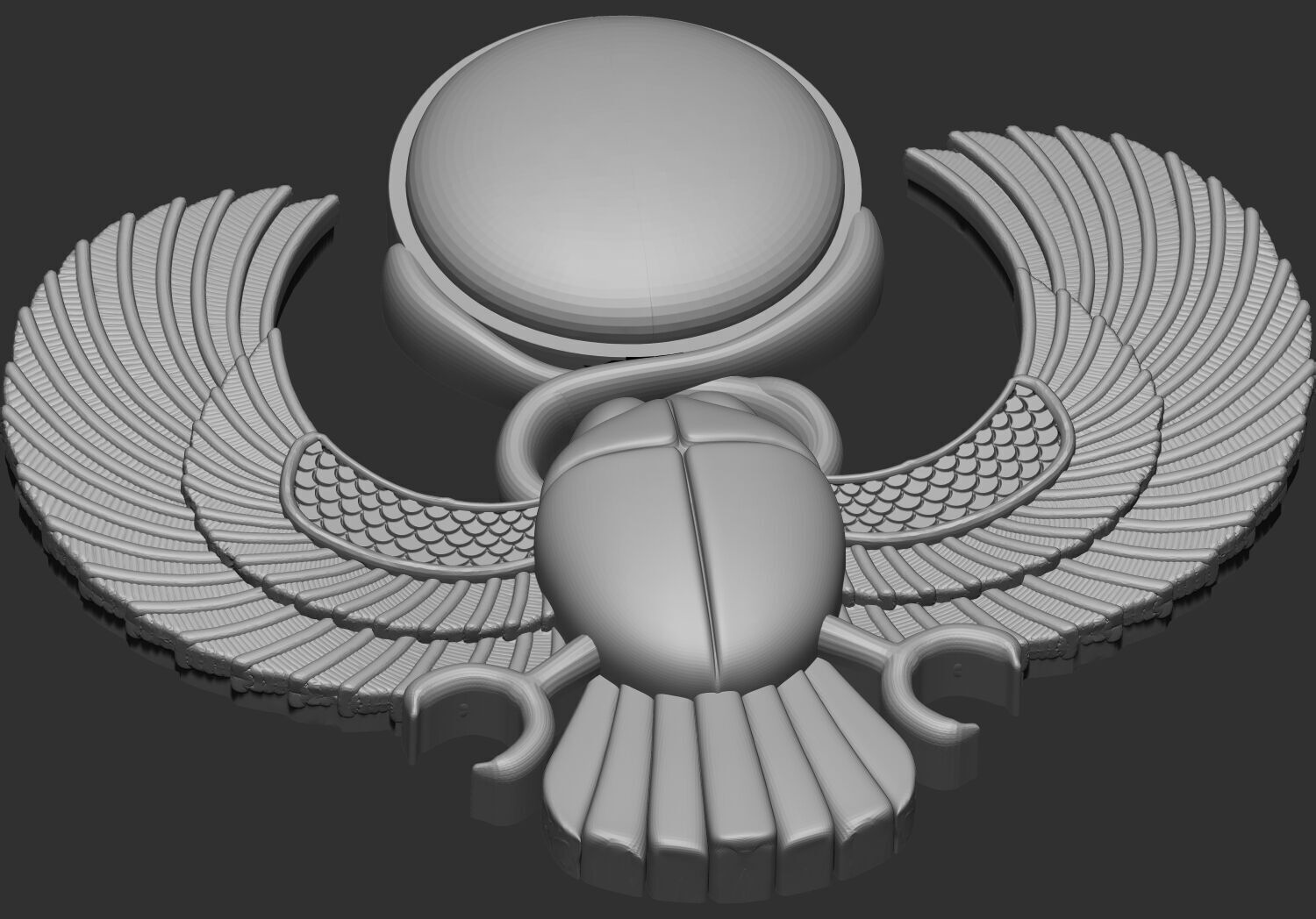 winged pharaoh egyptian scarab 3d printable model cnc 3D print model_5