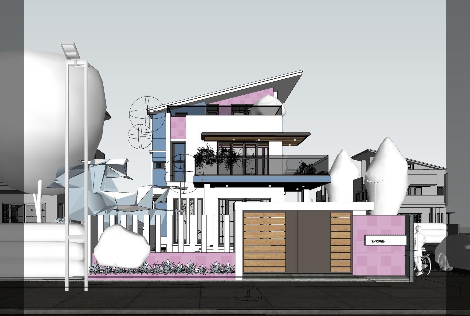 House - Full texture - lighting - proxy in Sketchup and Vray 6  3D model_2