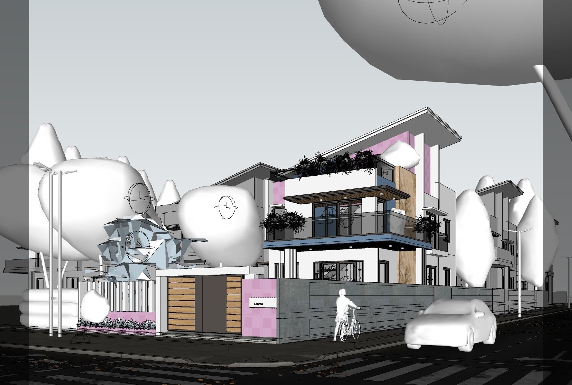 House - Full texture - lighting - proxy in Sketchup and Vray 6  3D model_3