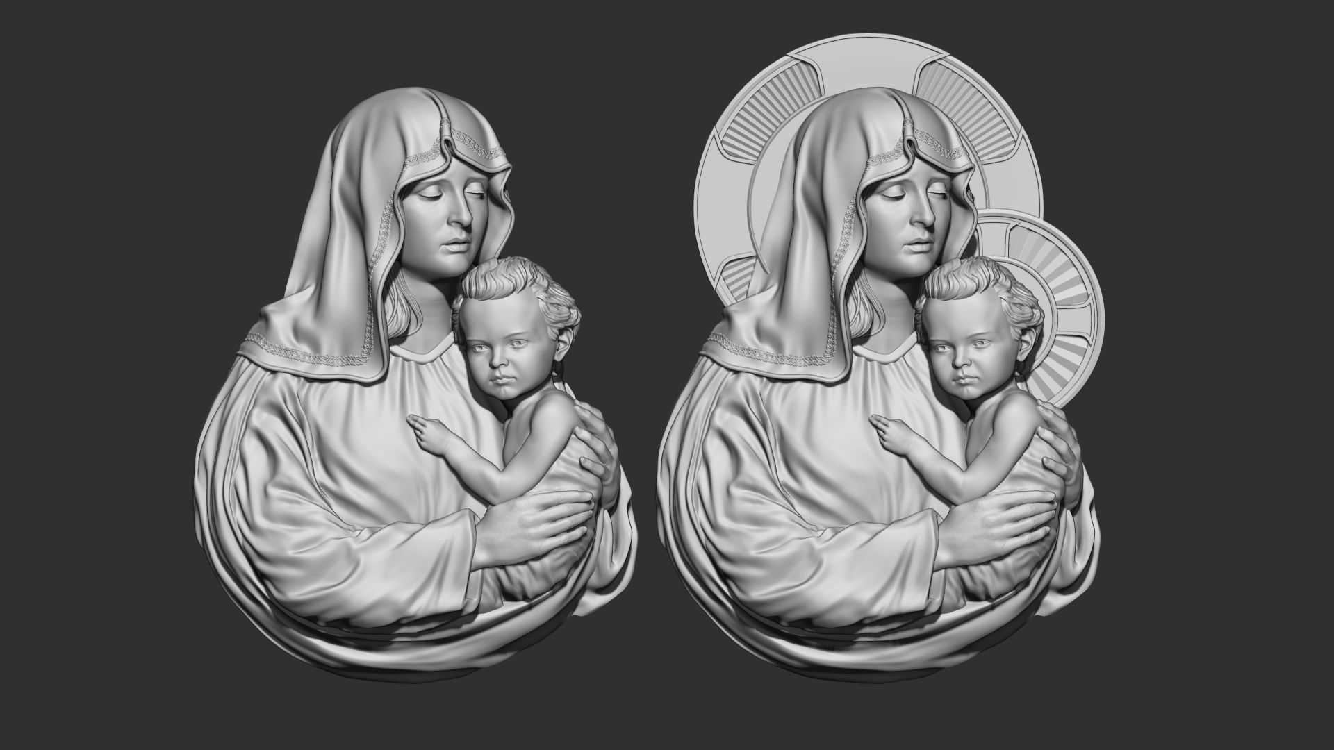 Mother Maria bas-relief 04 3D print model_6