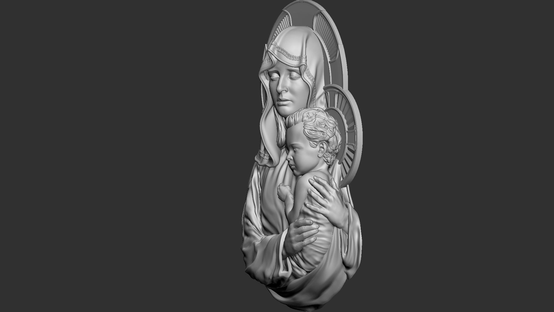 Mother Maria bas-relief 04 3D print model_25