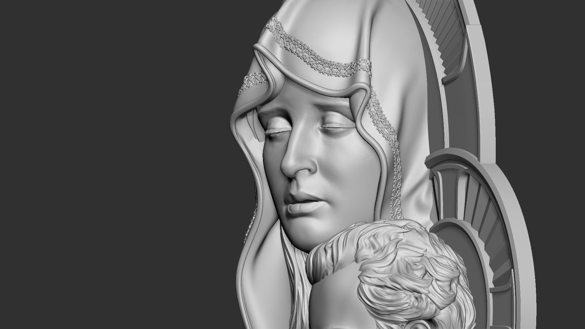 Mother Maria bas-relief 04 3D print model_18