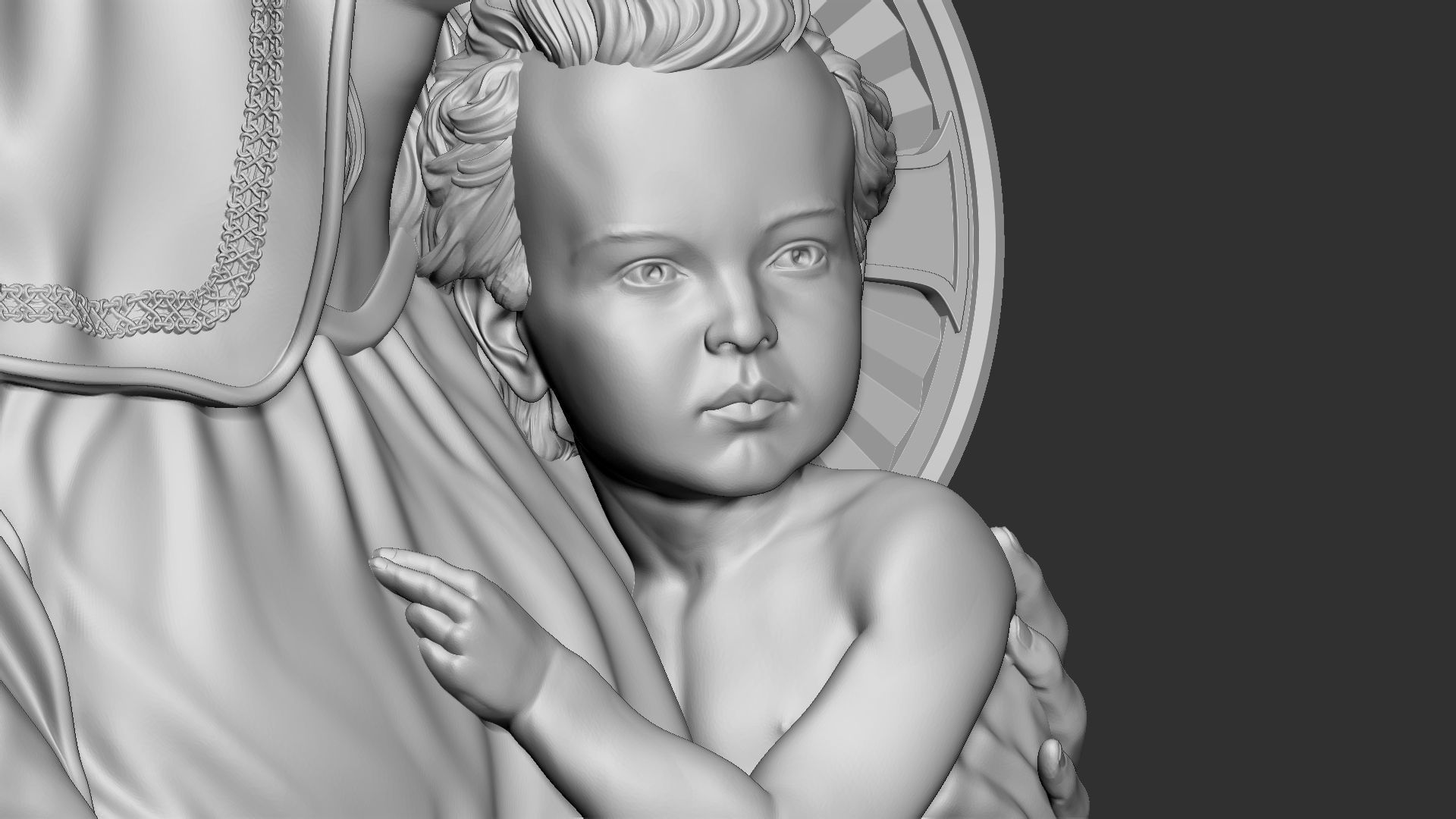 Mother Maria bas-relief 04 3D print model_15