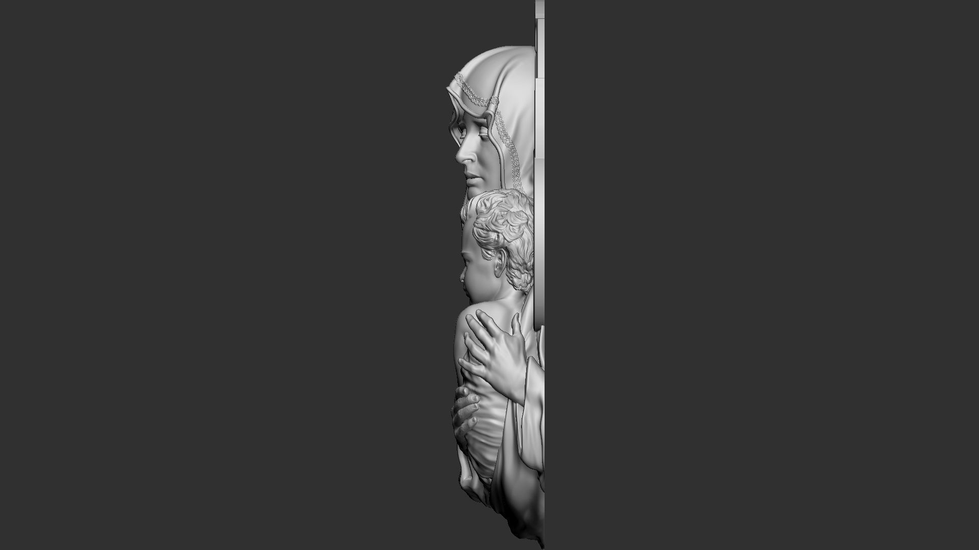 Mother Maria bas-relief 04 3D print model_26