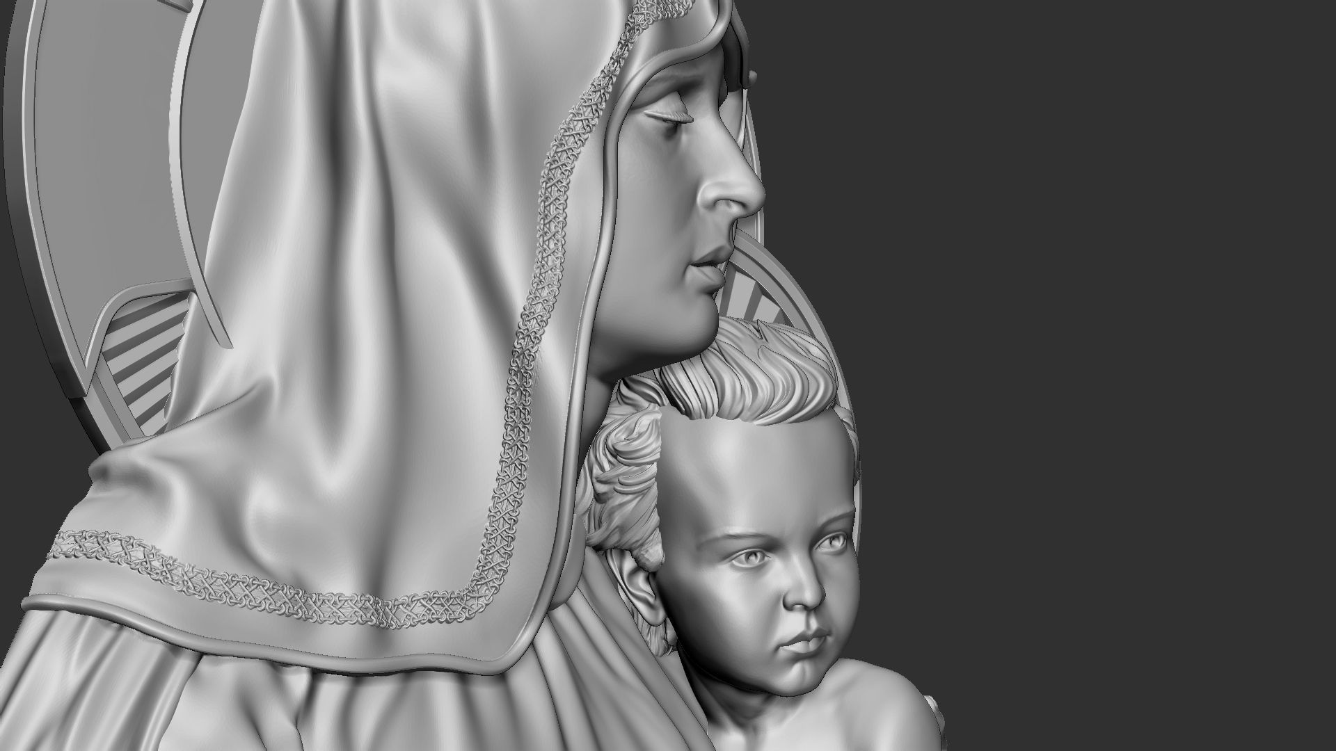 Mother Maria bas-relief 04 3D print model_23