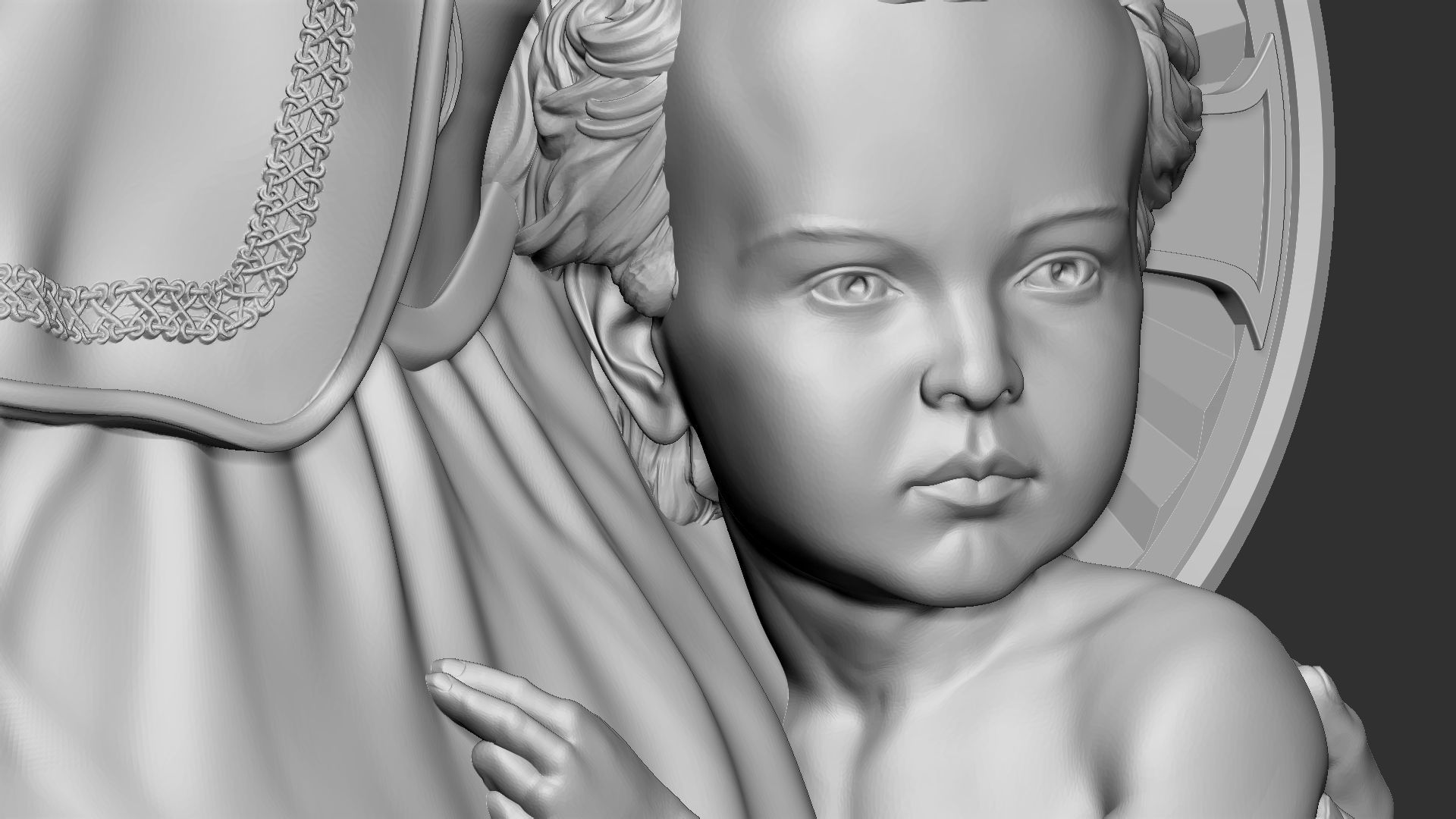 Mother Maria bas-relief 04 3D print model_19