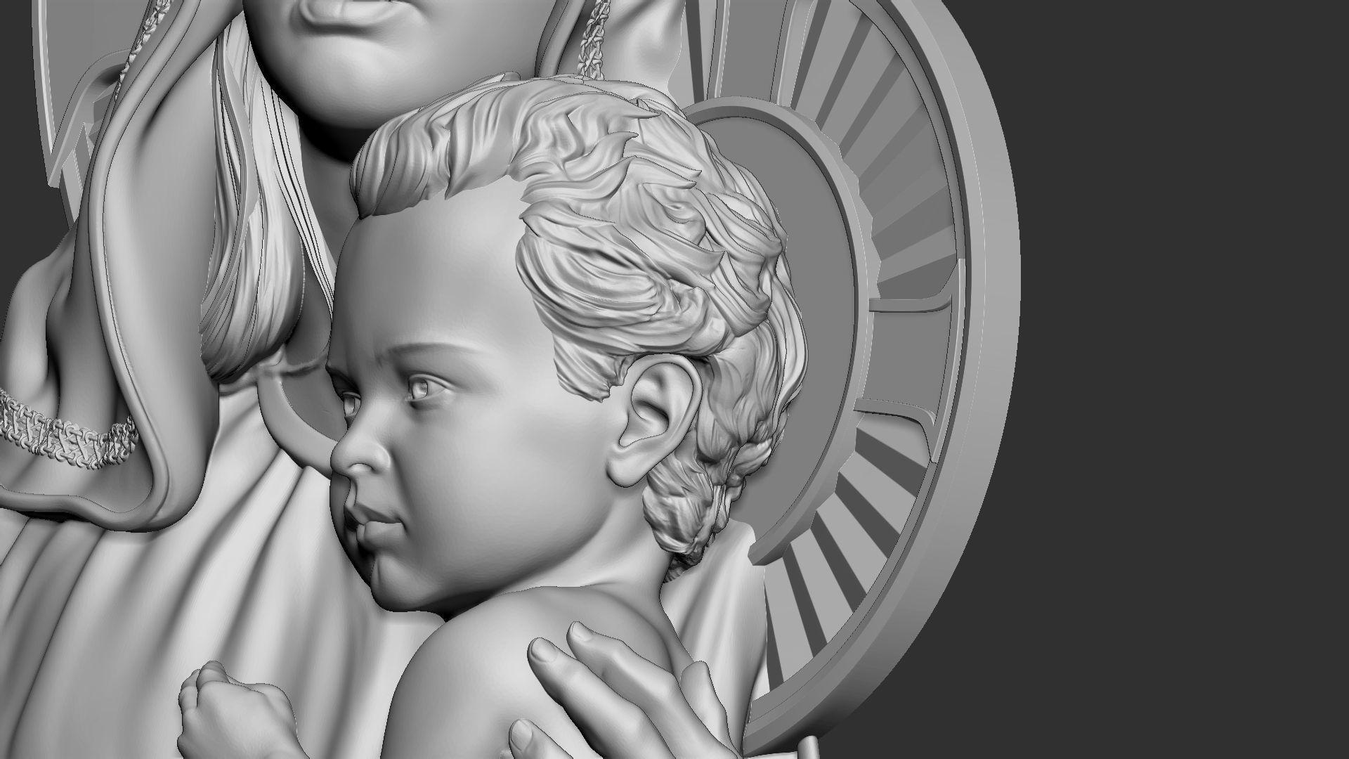 Mother Maria bas-relief 04 3D print model_16