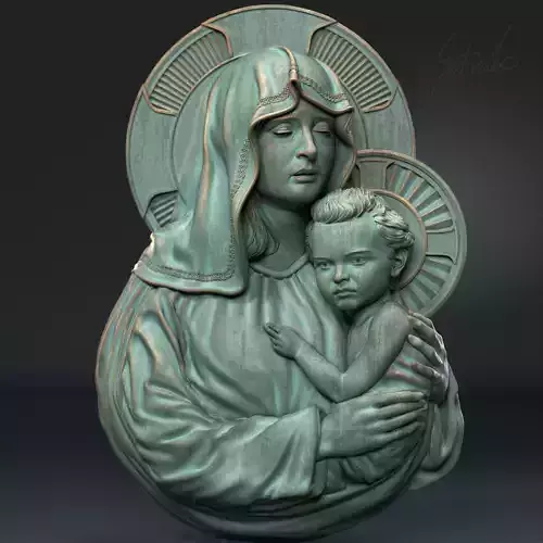 Mother Maria bas-relief 04 3D print model