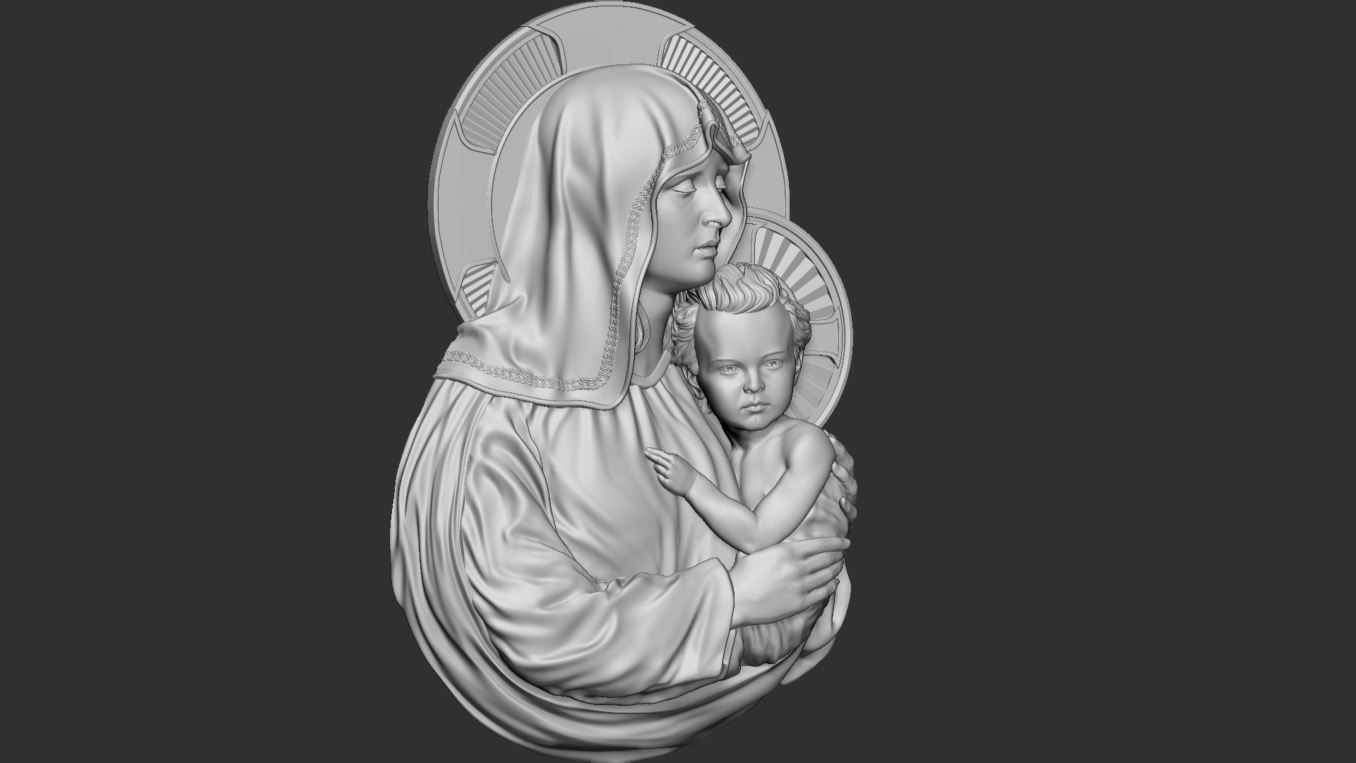 Mother Maria bas-relief 04 3D print model_10