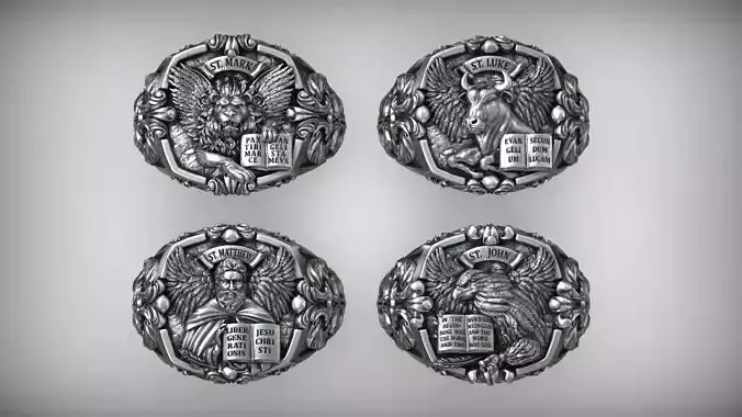 4th Holy Biblical Apostles Evangelist Collection Men Rings
