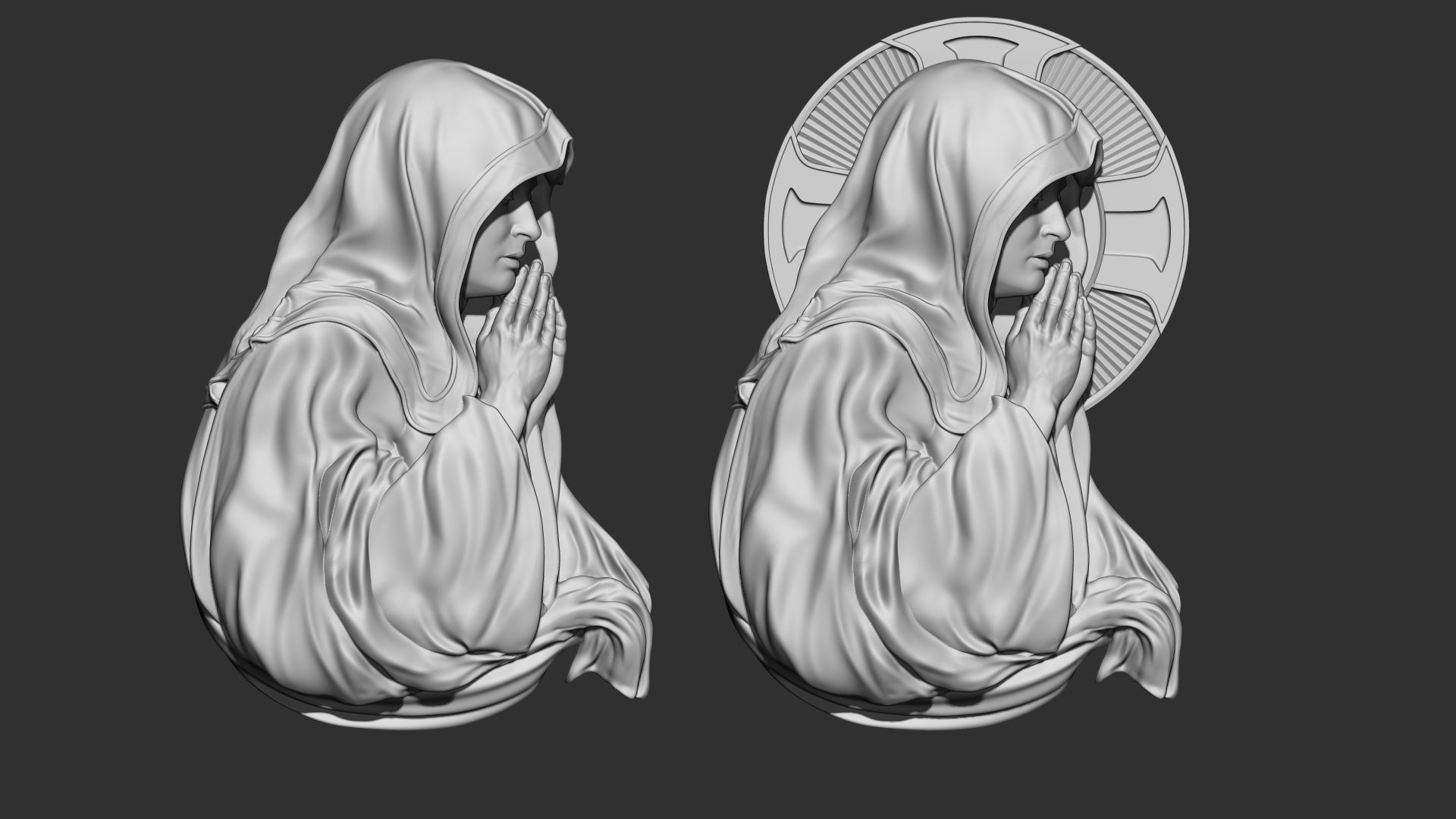 Mother Maria bas-relief 05 3D print model_5