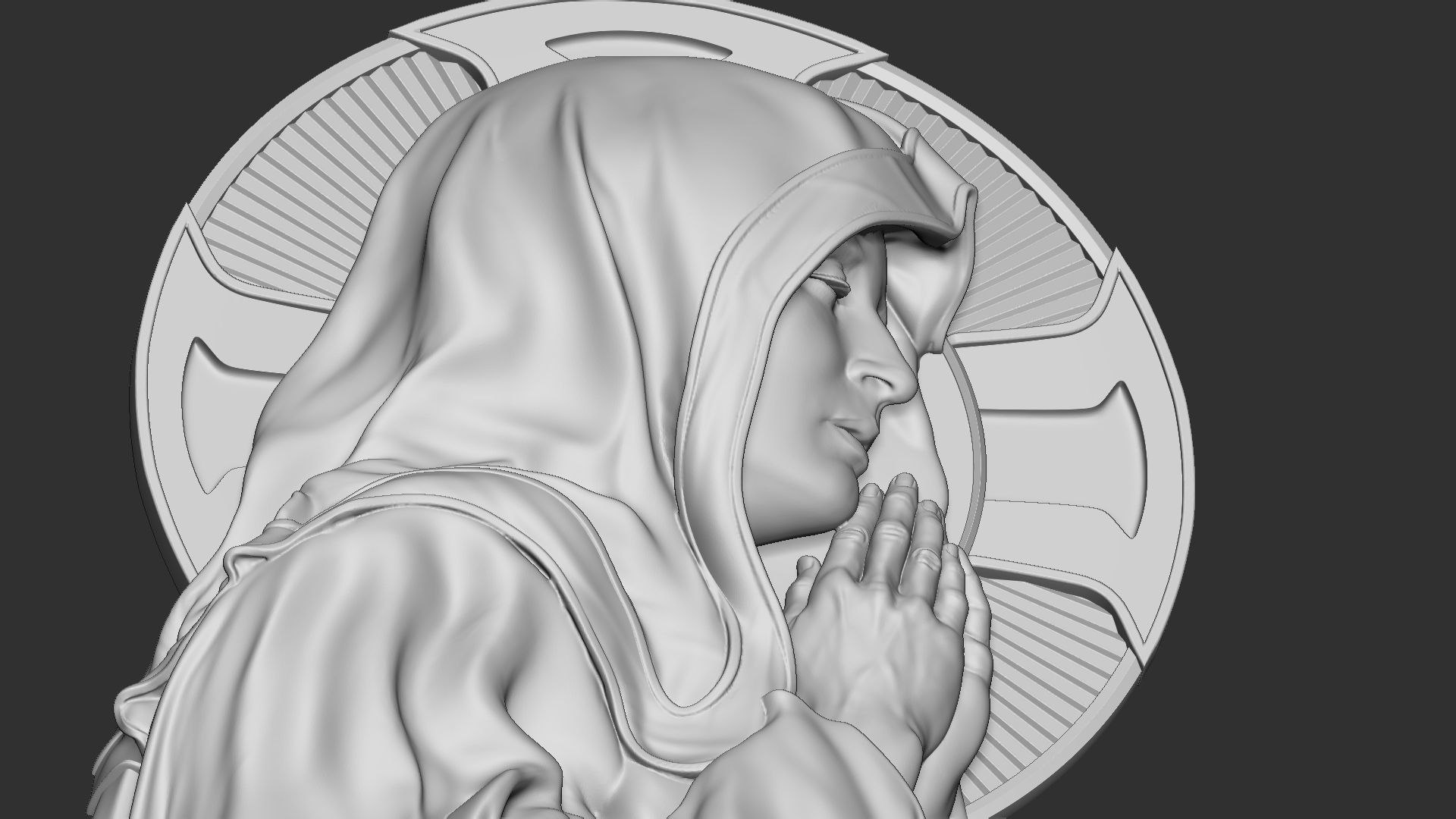 Mother Maria bas-relief 05 3D print model_8