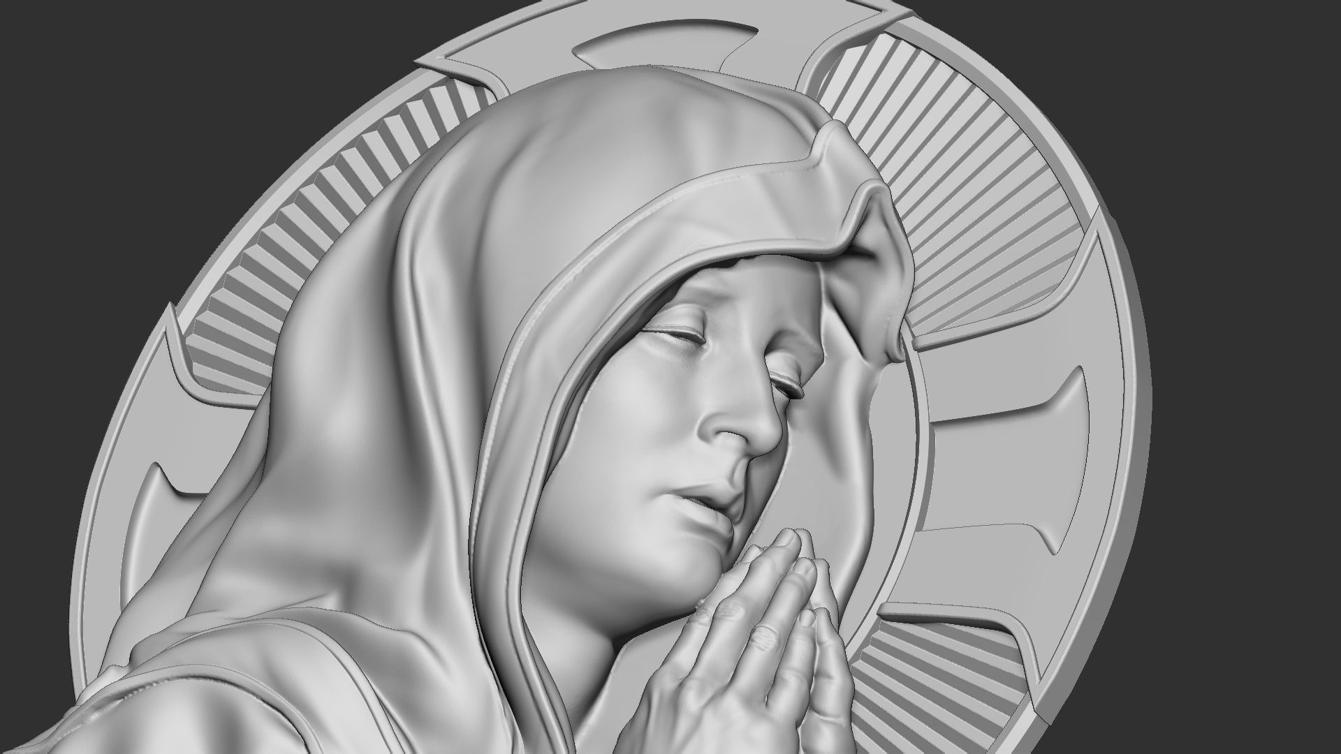 Mother Maria bas-relief 05 3D print model_10