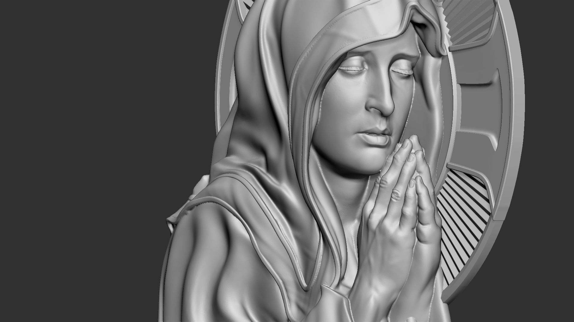 Mother Maria bas-relief 05 3D print model_12