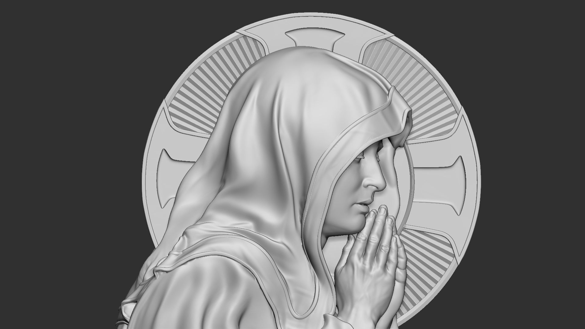 Mother Maria bas-relief 05 3D print model_6