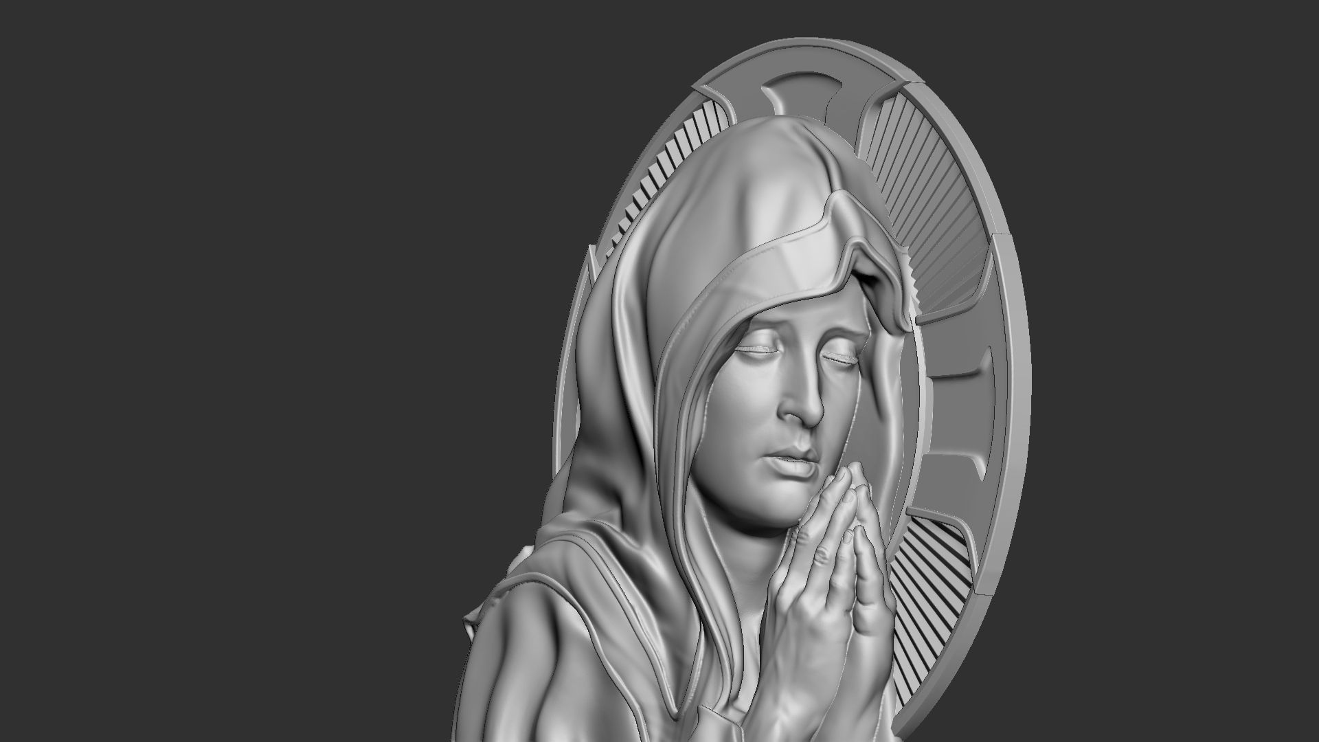 Mother Maria bas-relief 05 3D print model_17