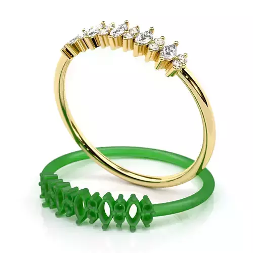 Tilted Marquise Diamond Anniversary Band