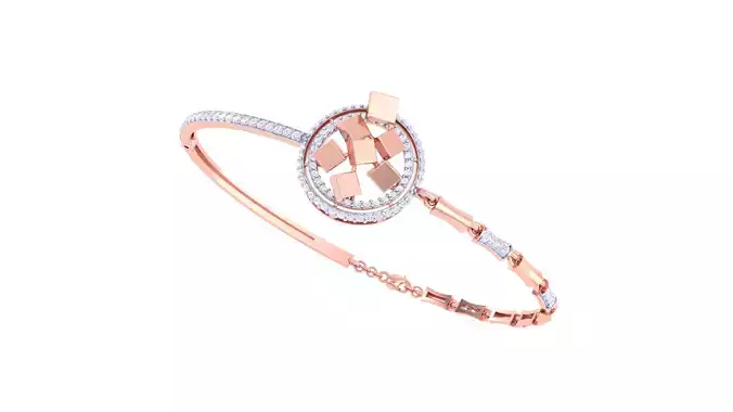 Women Bangle Bracelet 3dm STL OBJ FBX Renders Details