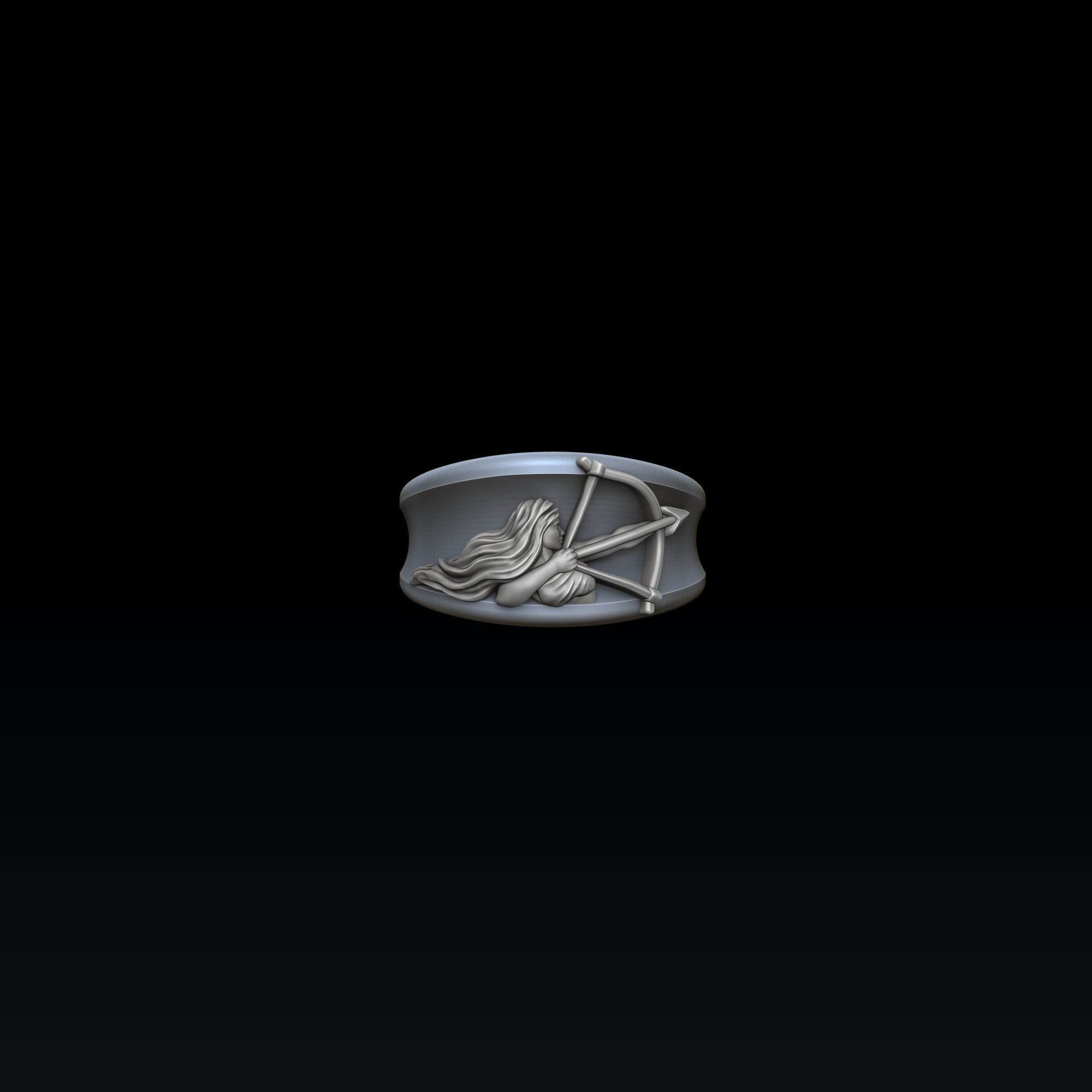 Zodiac Horoscope Sagittarius Ring 3D print model_6