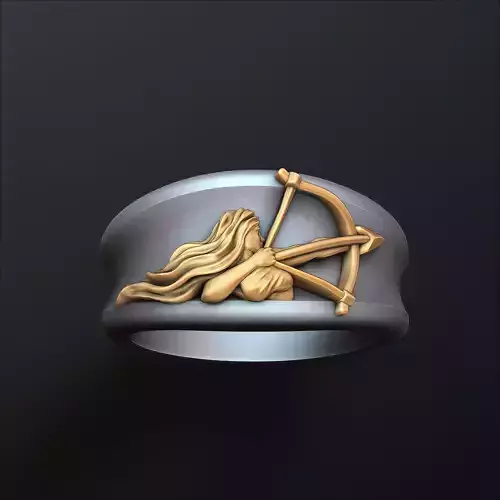 Zodiac Horoscope Sagittarius Ring 3D print model