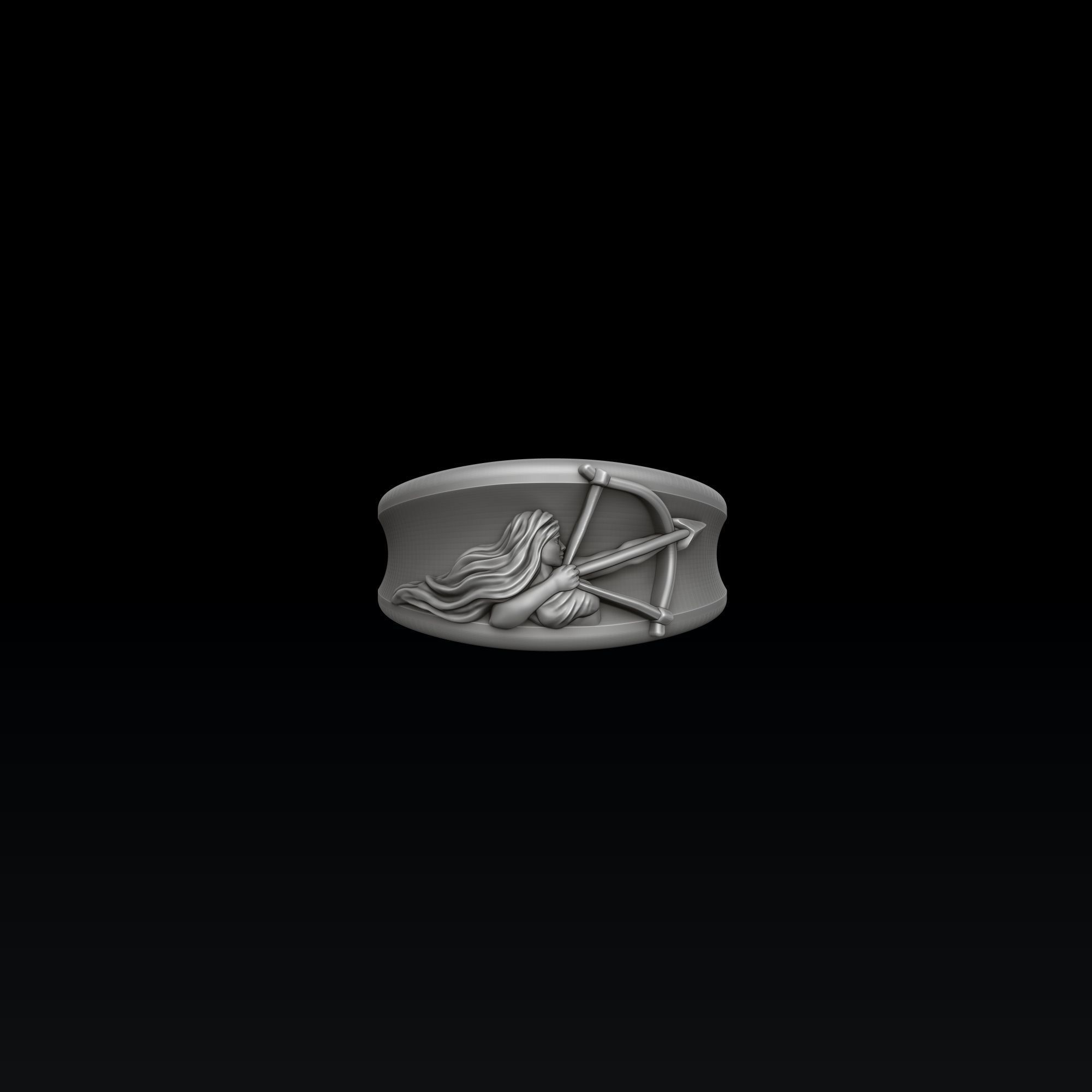 Zodiac Horoscope Sagittarius Ring 3D print model_4