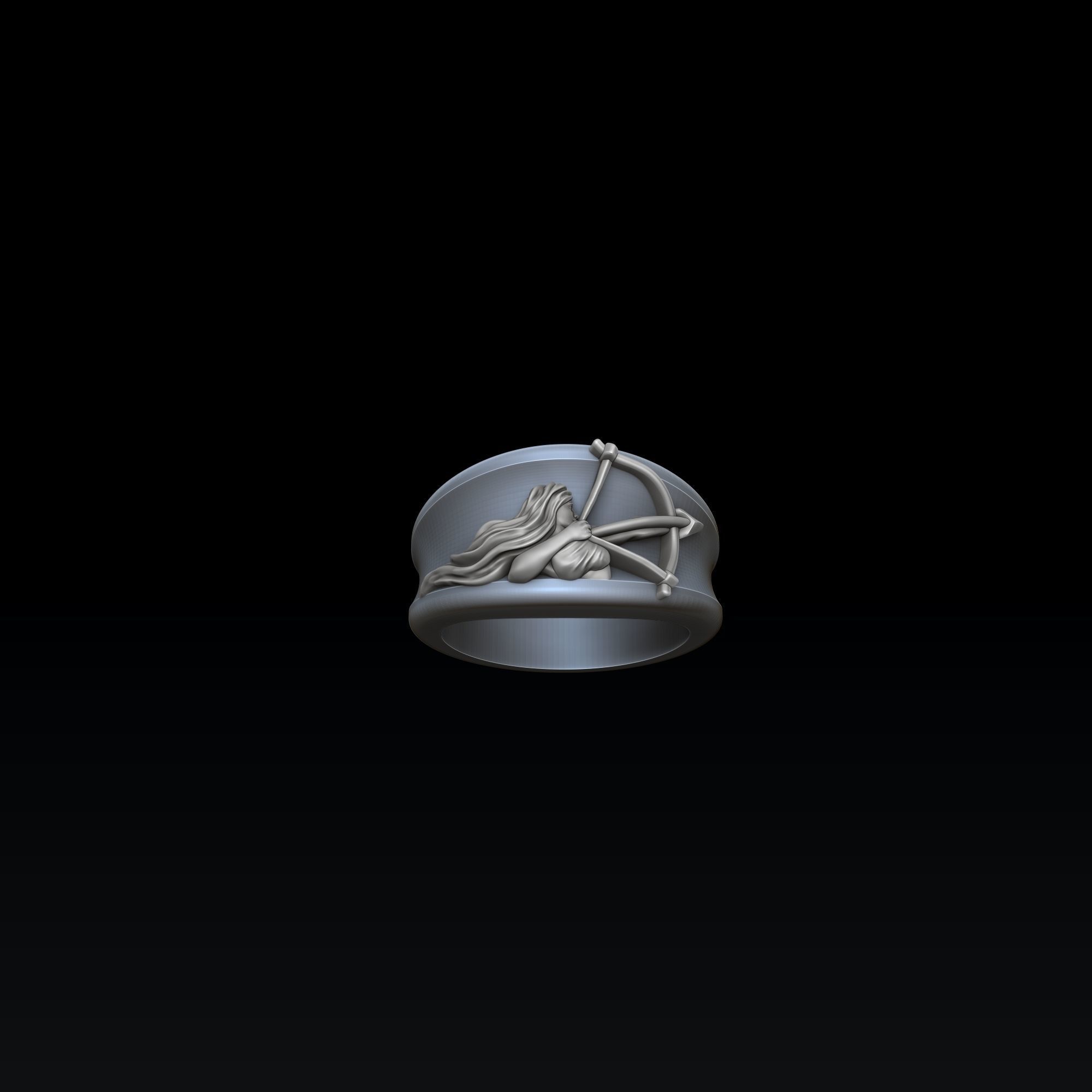 Zodiac Horoscope Sagittarius Ring 3D print model_1