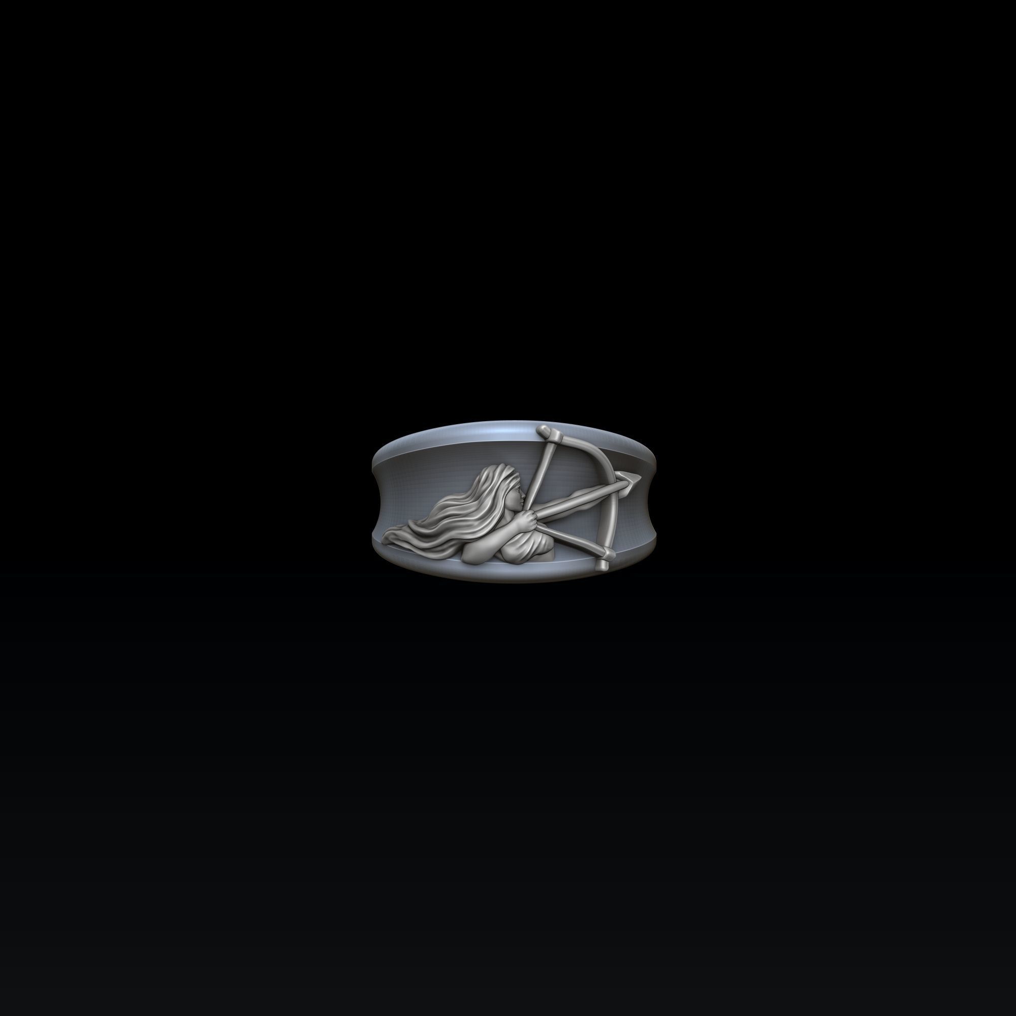 Zodiac Horoscope Sagittarius Ring 3D print model_2