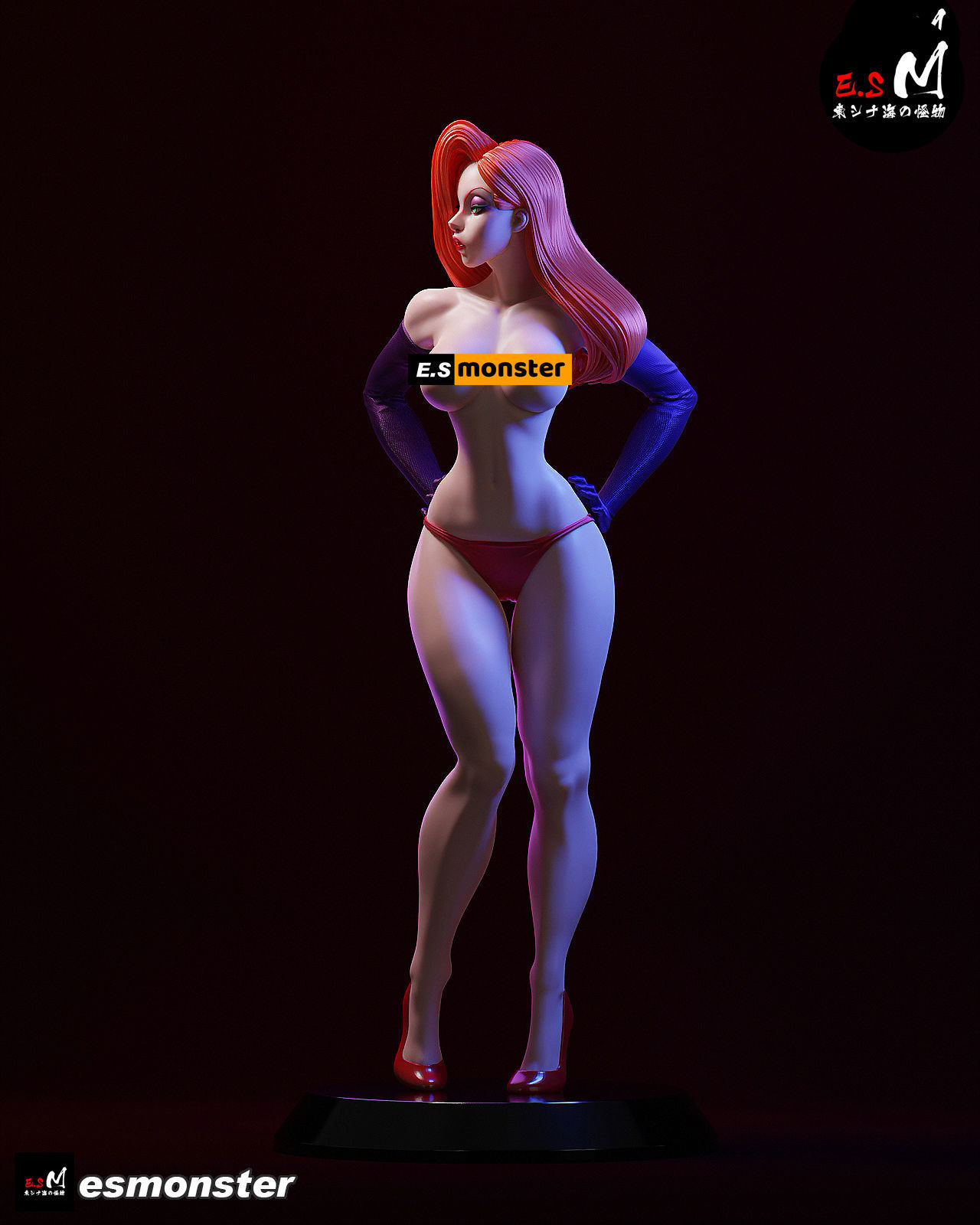 JESSICARABBIT statue of woman in dress 3D print model_5