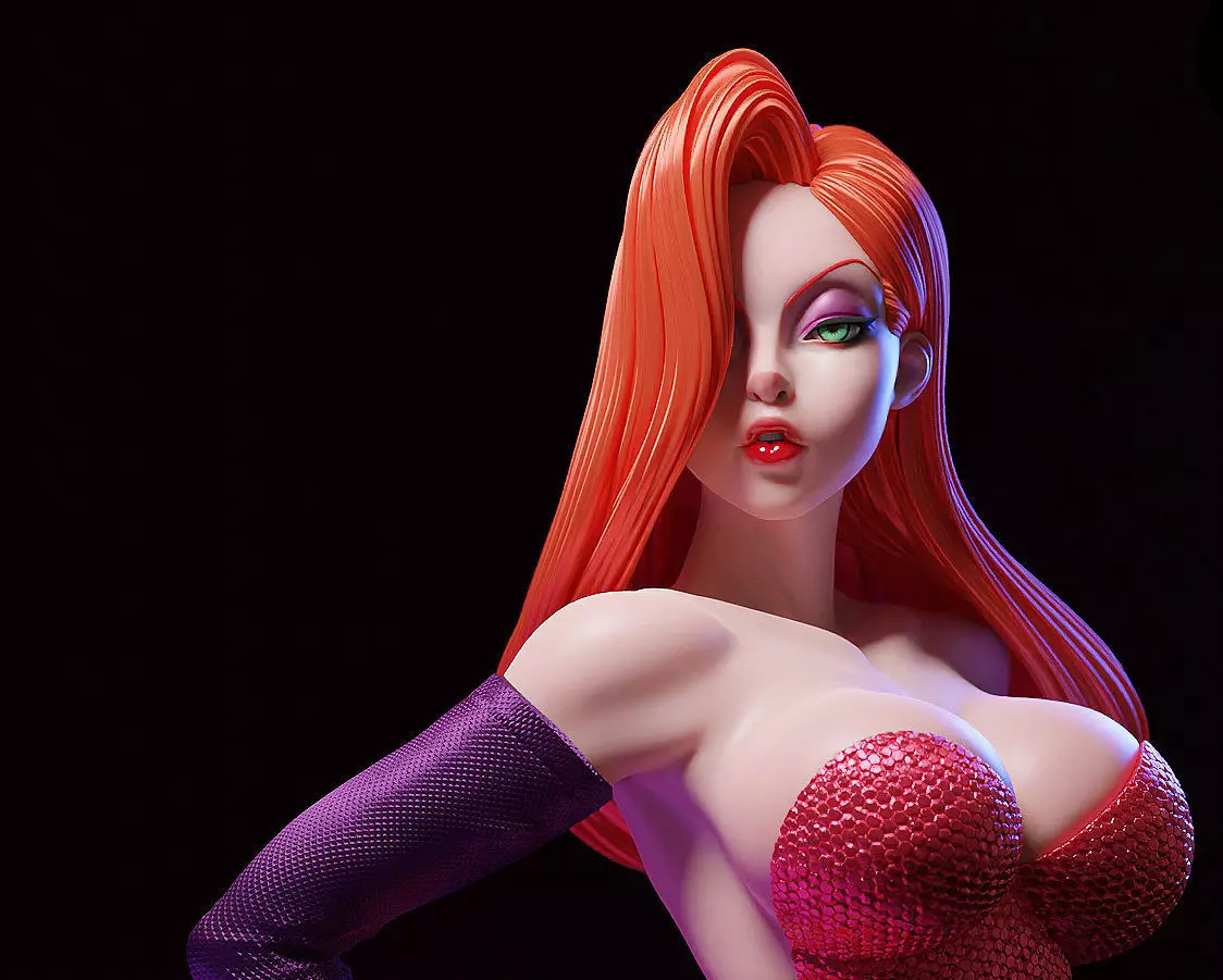 JESSICARABBIT statue of woman in dress 3D print model_0