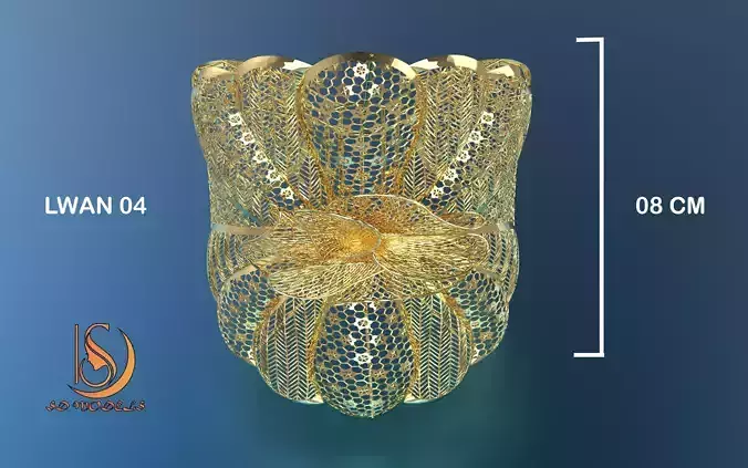 Turkish Arabic Fancy 3d Model Jewelry Bangles Onyx Model LWAN-04
