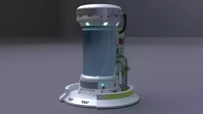 Sci-Fi Cryopod - Capsule Low-poly 3D model
