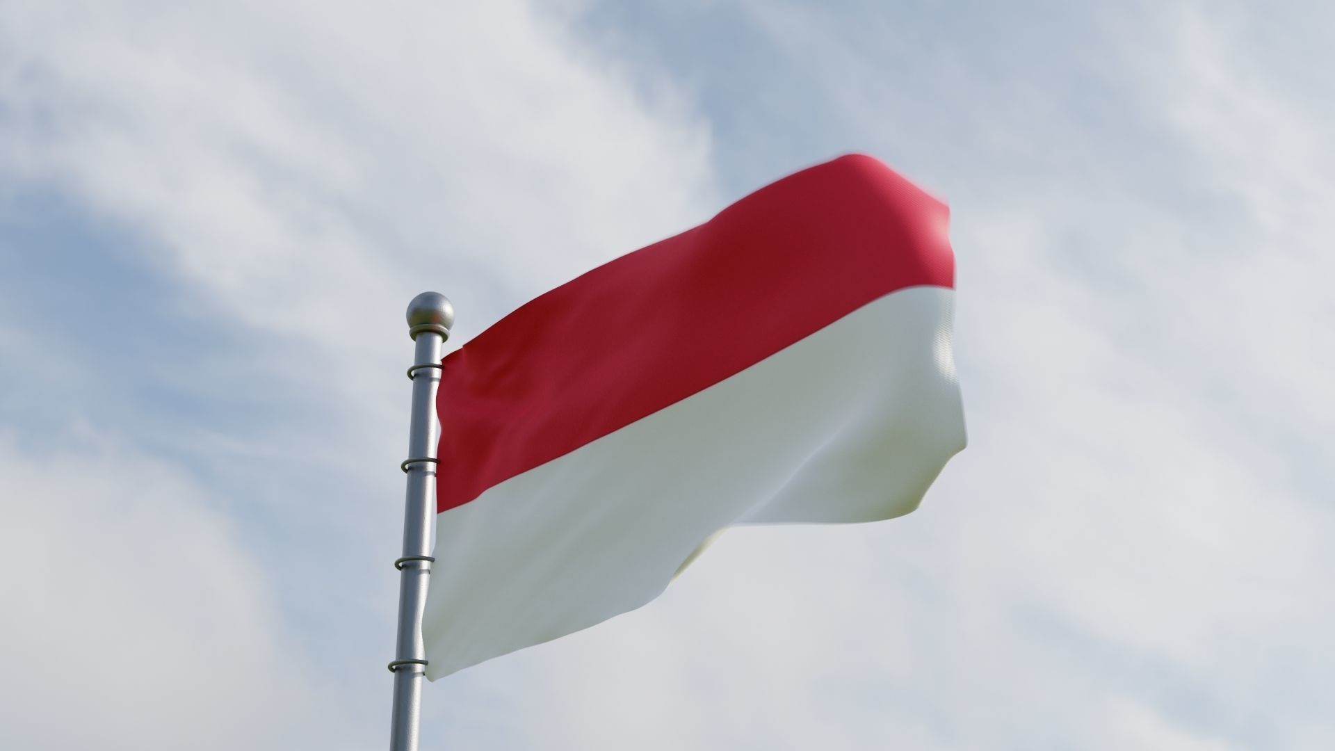 Animated Monaco Flags 3D model_1