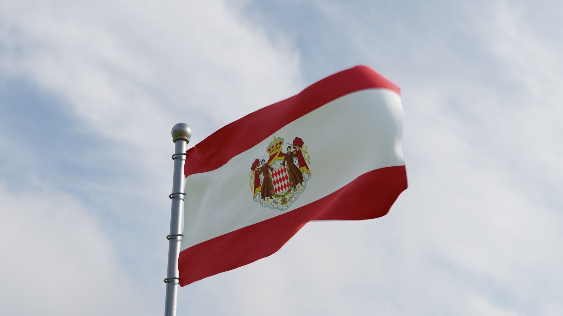 Animated Monaco Flags 3D model_2