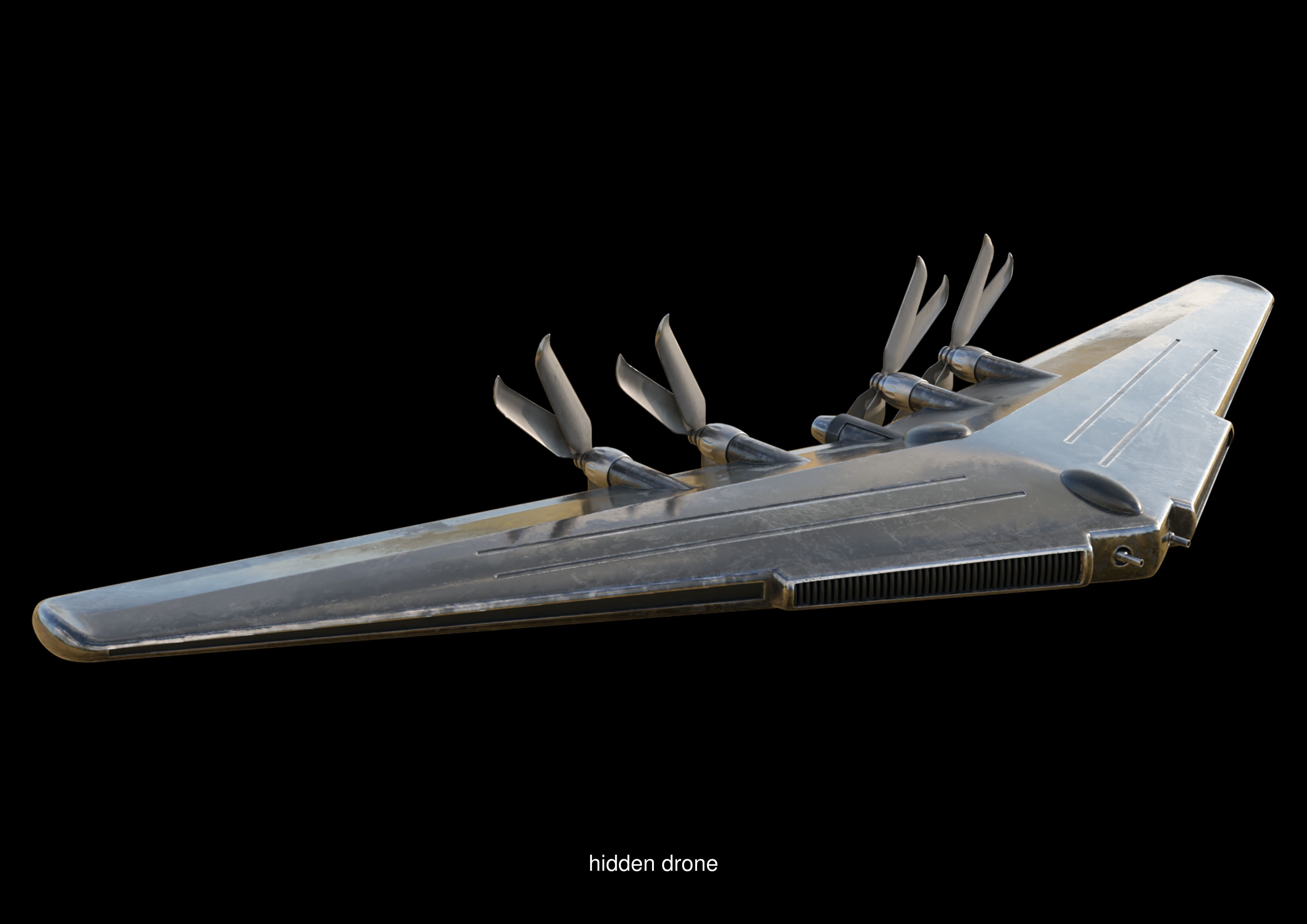 drone futuristic helicopter with propellers 3D Model Collection_3