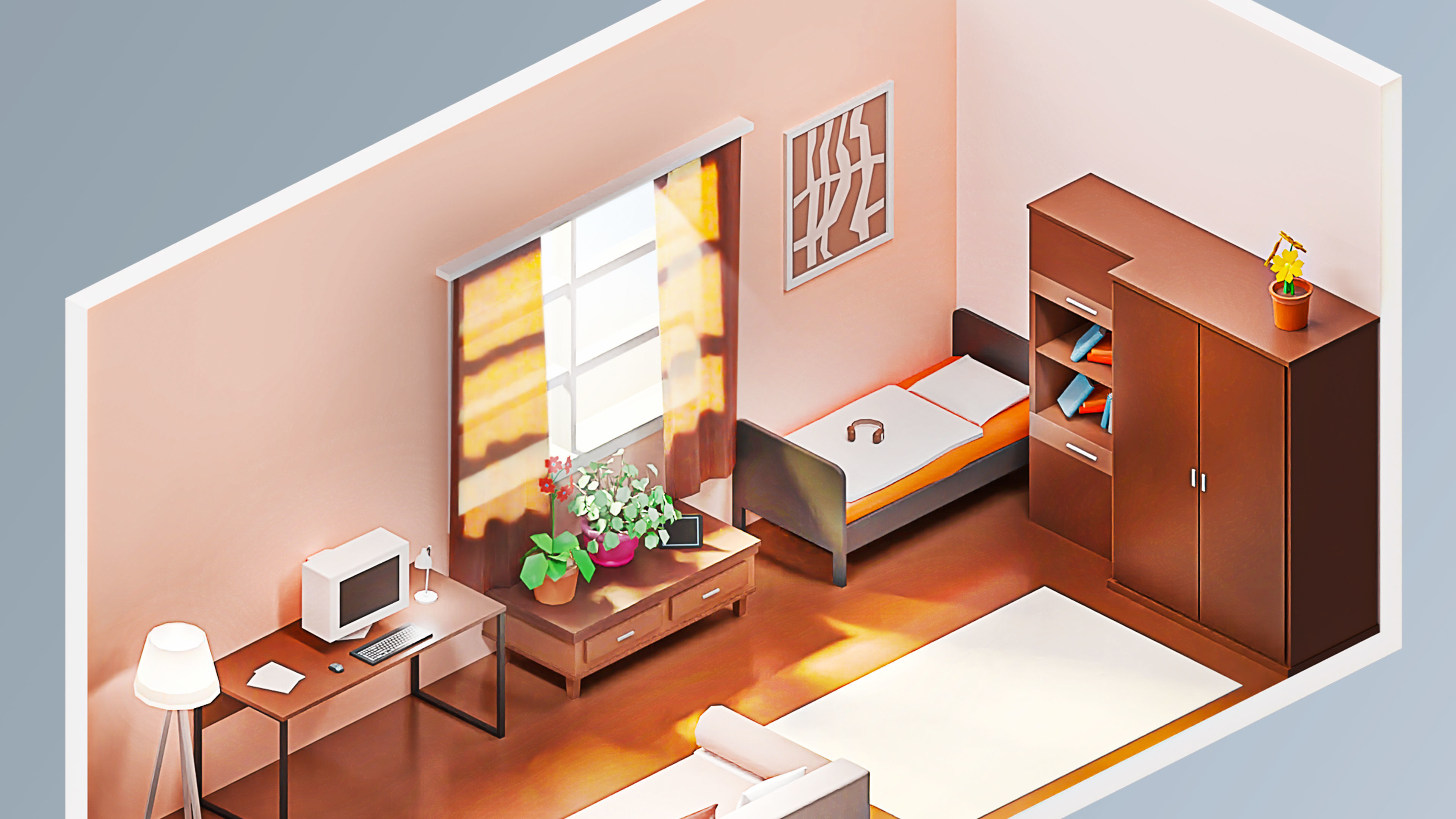 Room 13 Low-poly 3D model_2