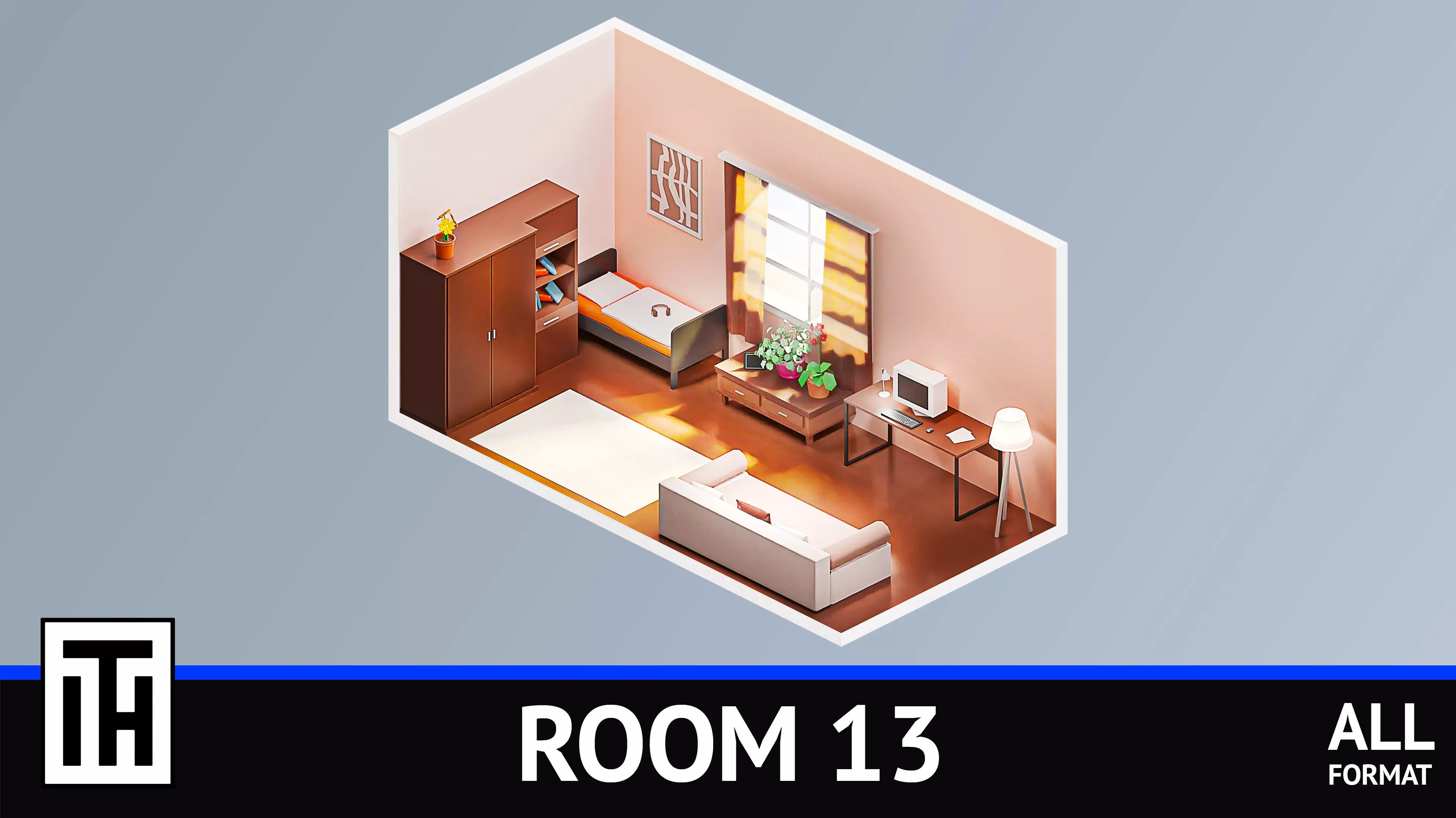 Room 13 Low-poly 3D model_0