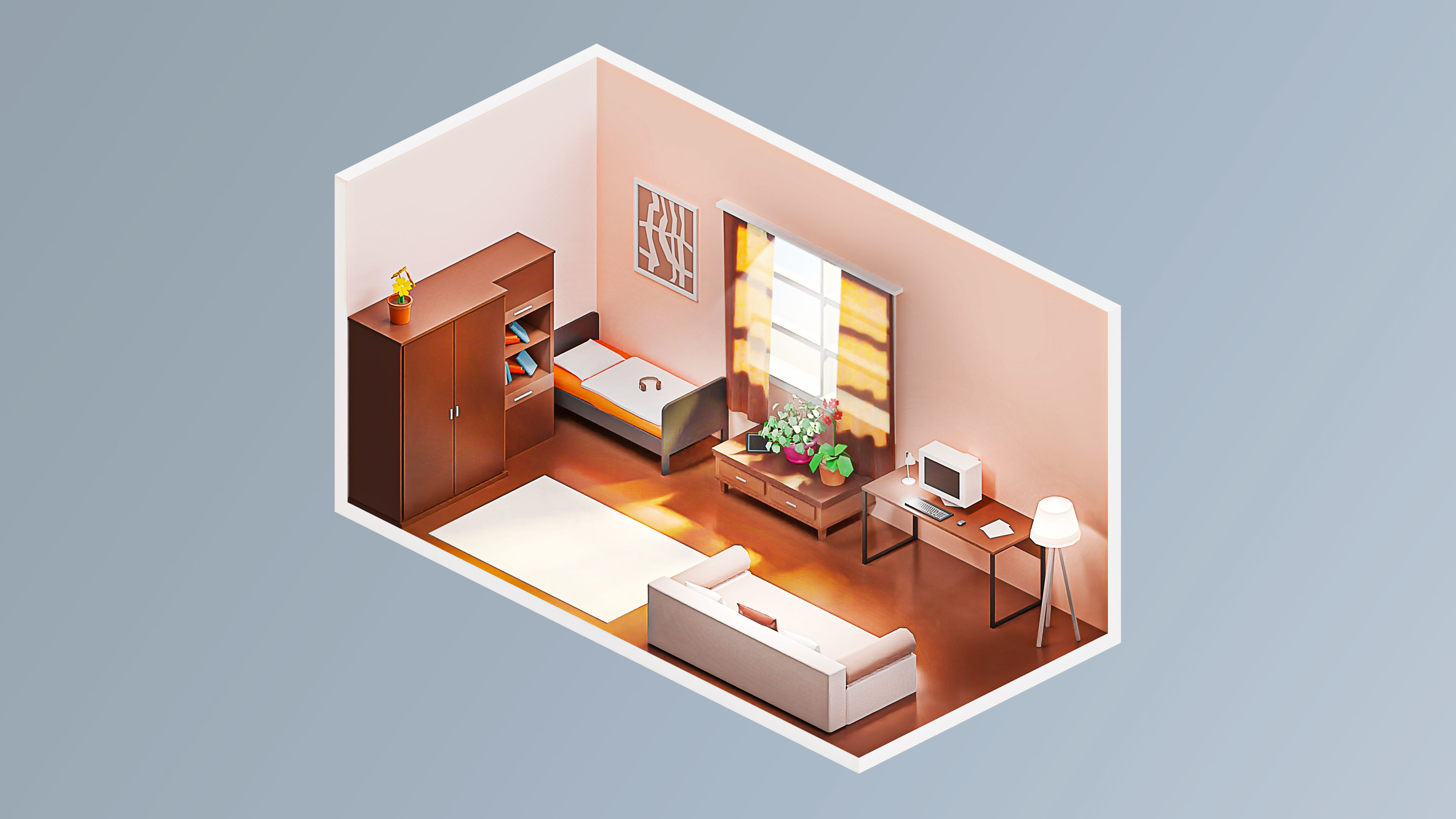 Room 13 Low-poly 3D model_3