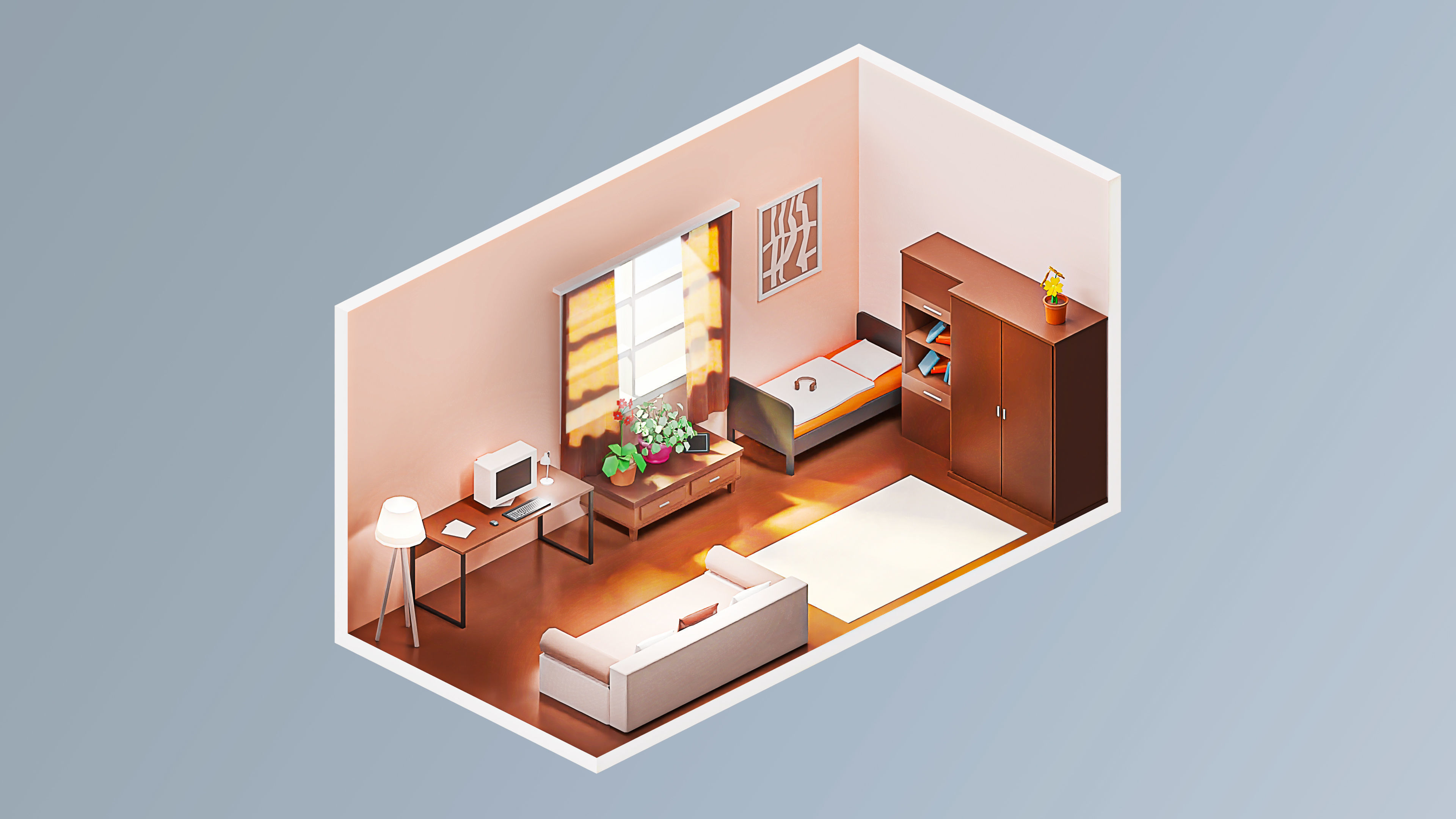 Room 13 Low-poly 3D model_4