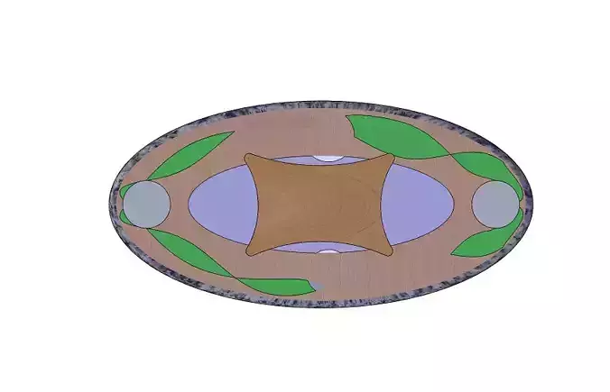 table wooden plate with flower and leaves