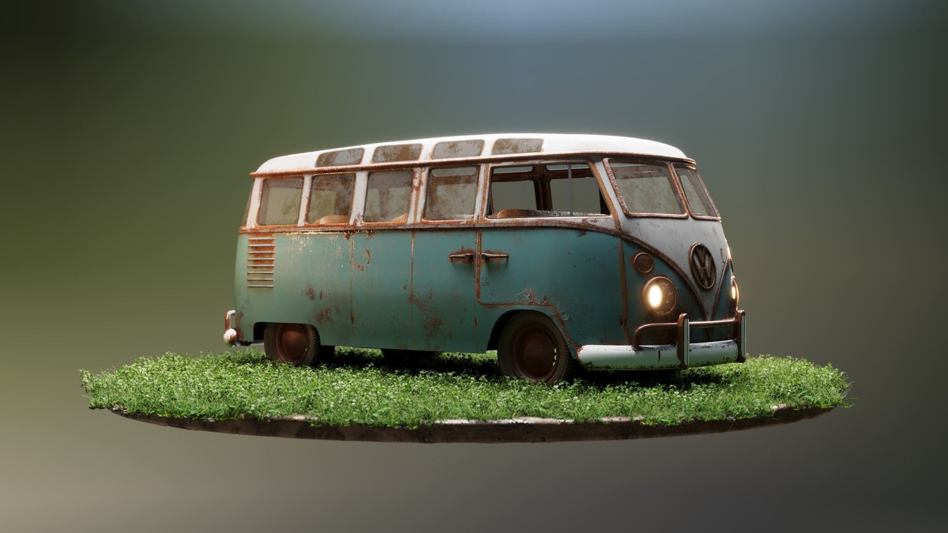 VW Vintage Van Sambabus 3D Model 3D model_2